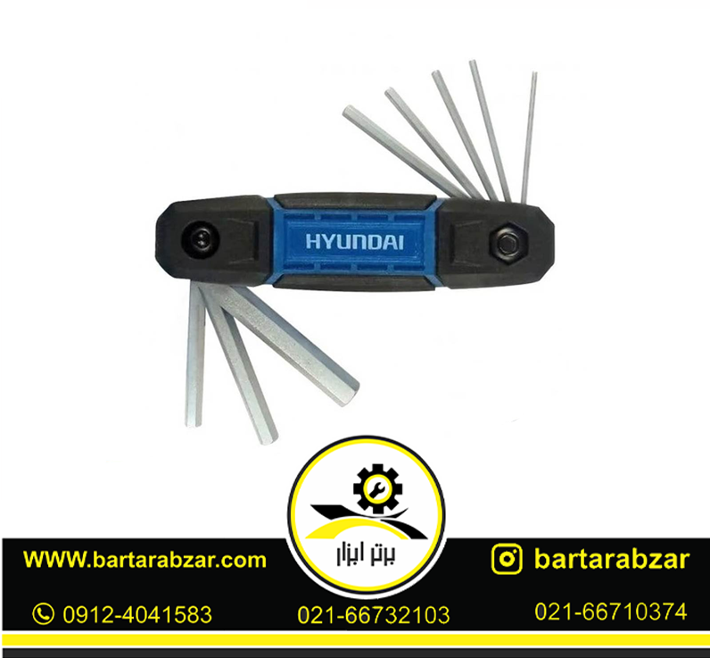 مجموعه 8 عددی آچار آلن چاقویی شش گوش هیوندای مدل HC806P مجموعه 8 عددی آچار آلن چاقویی شش گوش هیوندای مدل HC806P