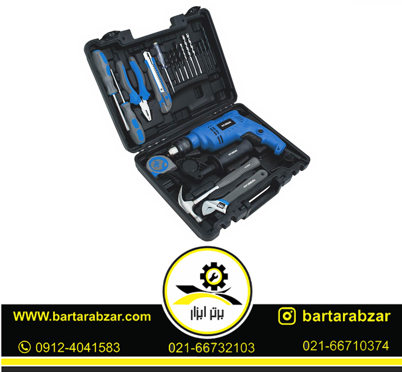 کیت دریل چکشی 720 وات هیوندای مدل HP7221 کیت دریل چکشی 720 وات هیوندای مدل HP7221