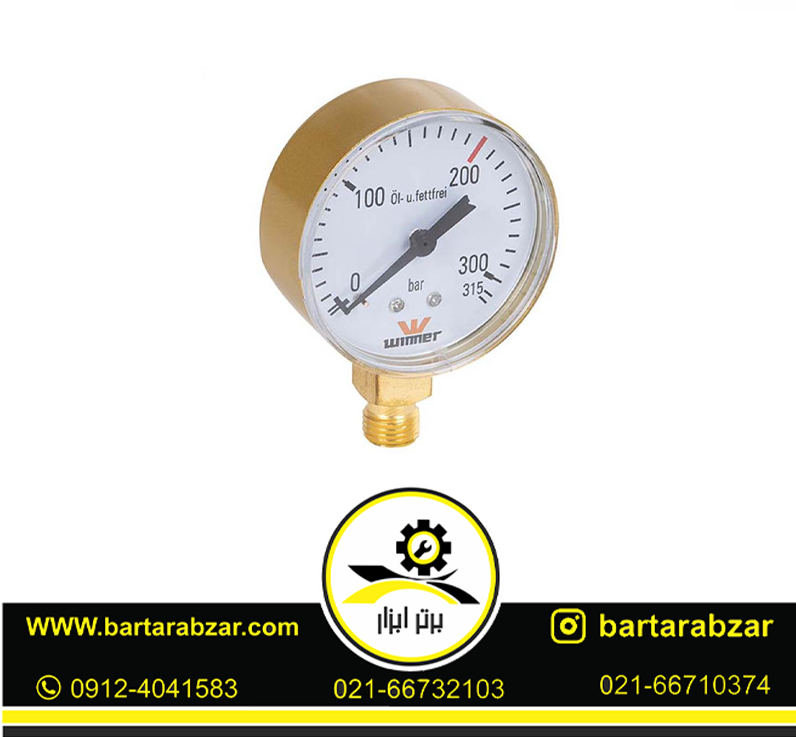 گیج مانومتر ٣١5 بار طرح زینسر وینر مدلW-041 گیج مانومتر ٣١5 بار طرح زینسر وینر مدلW-041