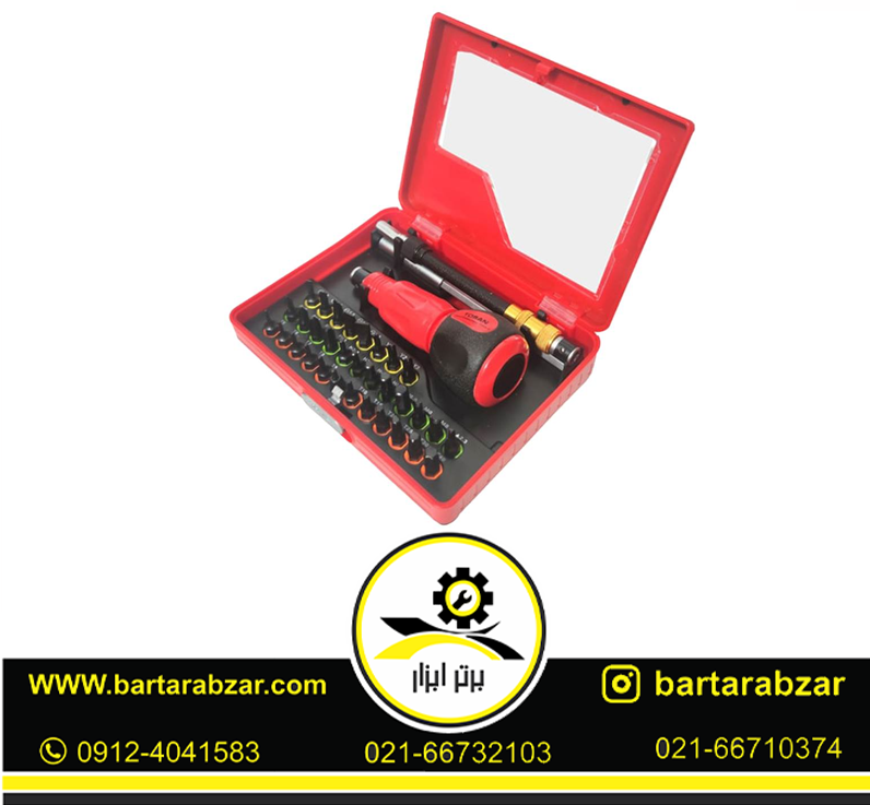 ست سر پیچ گوشتی الکترونیک 35 عددی توسن مدل T814-S35 ست سر پیچ گوشتی الکترونیک 35 عددی توسن مدل T814-S35