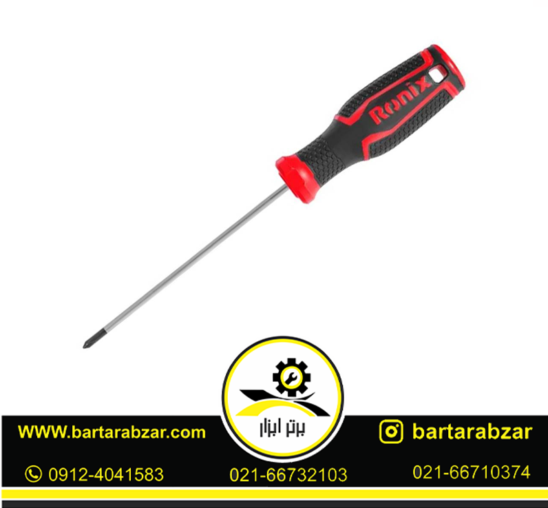 پیچ گوشتی دسته پلاستیکی دورنگ 100*3 چهارسو رونیکس مدل RH-2841 پیچ گوشتی دسته پلاستیکی دورنگ 100*3 چهارسو رونیکس مدل RH-2841