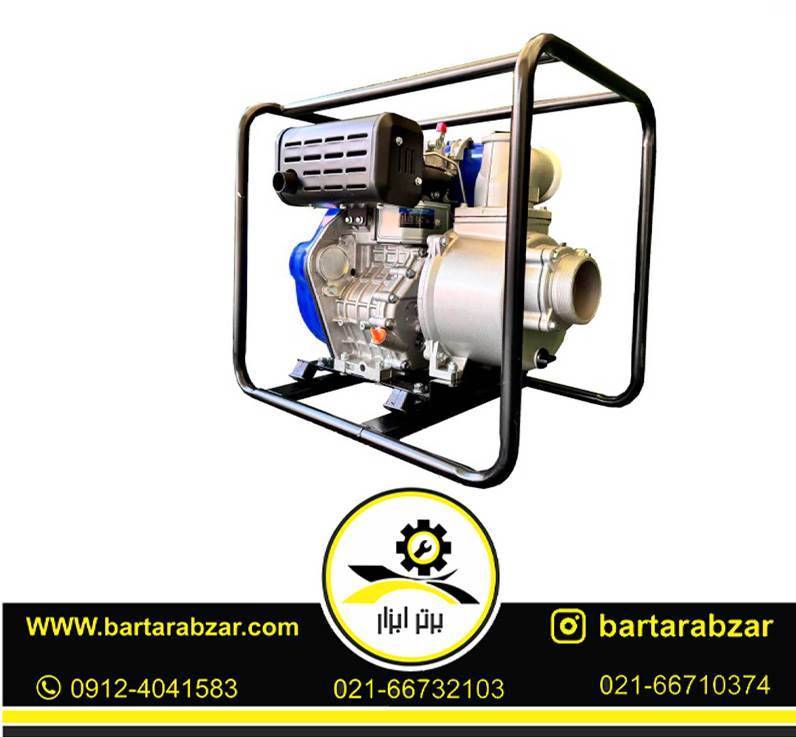موتور پمپ گازوئیلی 4 اینچ 10 اسب بخار استارتی هیوندای مدل HW457-DP