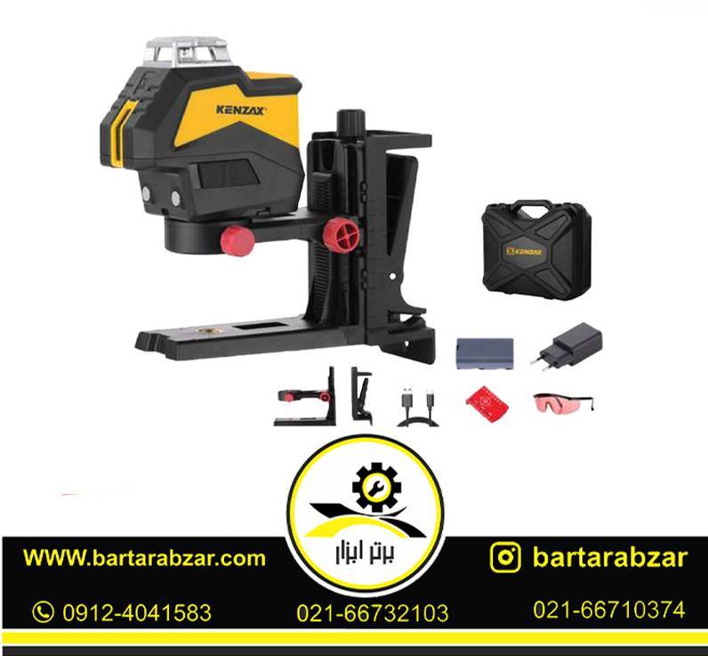 تراز لیزری 5 خط شارژی 360 درجه قرمز کنزاکس مدل 1145 تراز لیزری 5 خط شارژی 360 درجه قرمز کنزاکس مدل 1145