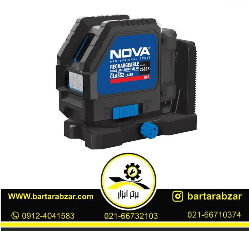 کیت تراز لیزری شارژی دو خط قرمز نووا مدل 2682R (همراه سه پایه) کیت تراز لیزری شارژی دو خط قرمز نووا مدل 2682R (همراه سه پایه)